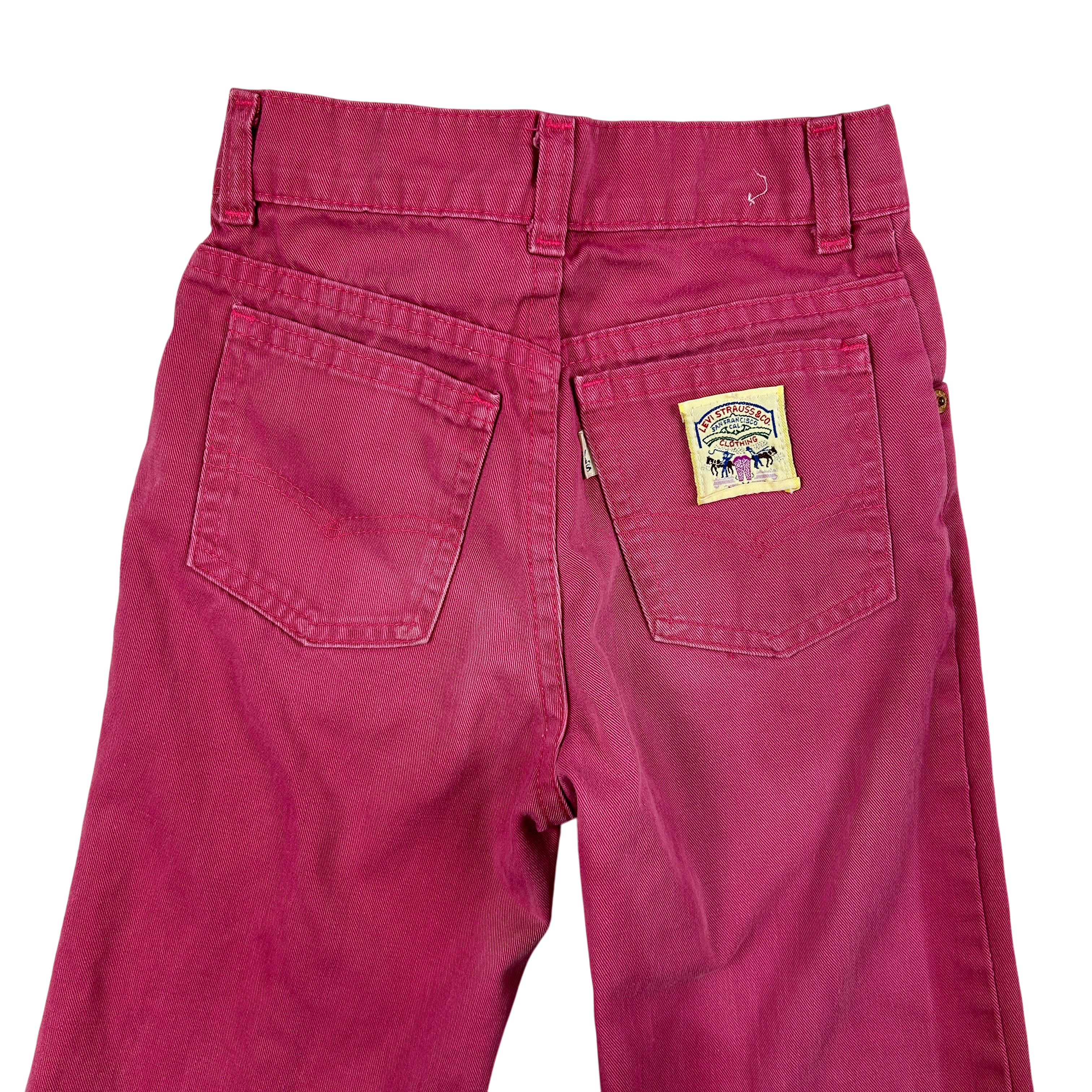 Vintage Levi's Jeans Youth Size 8 Straight Leg Red Denim 90s Made in USA - Picture 1 of 15