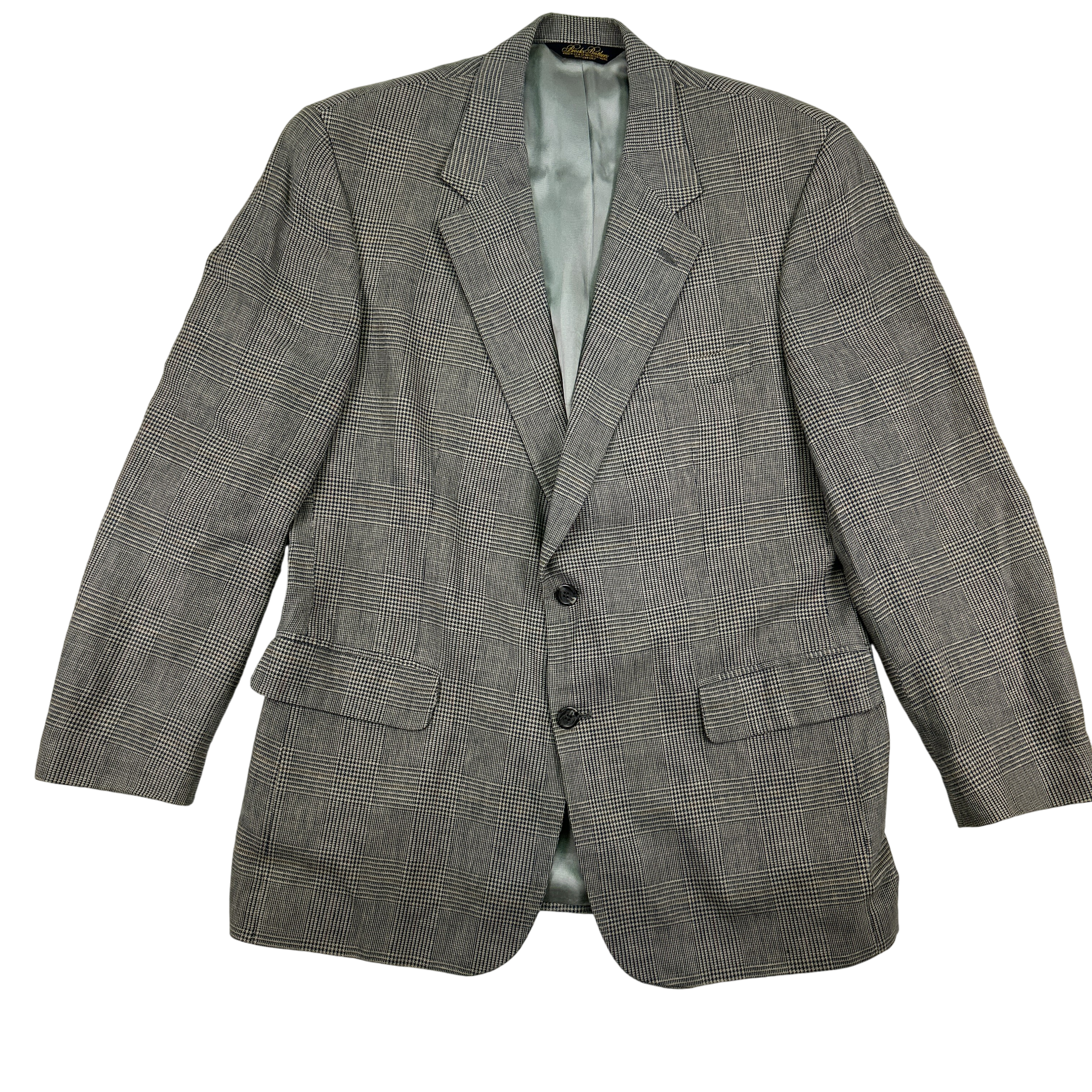 Vintage Brooks Brothers Blazer Herren 42 grau kariert Wolle Tweed Zweiknopf USA - Bild 1 von 15