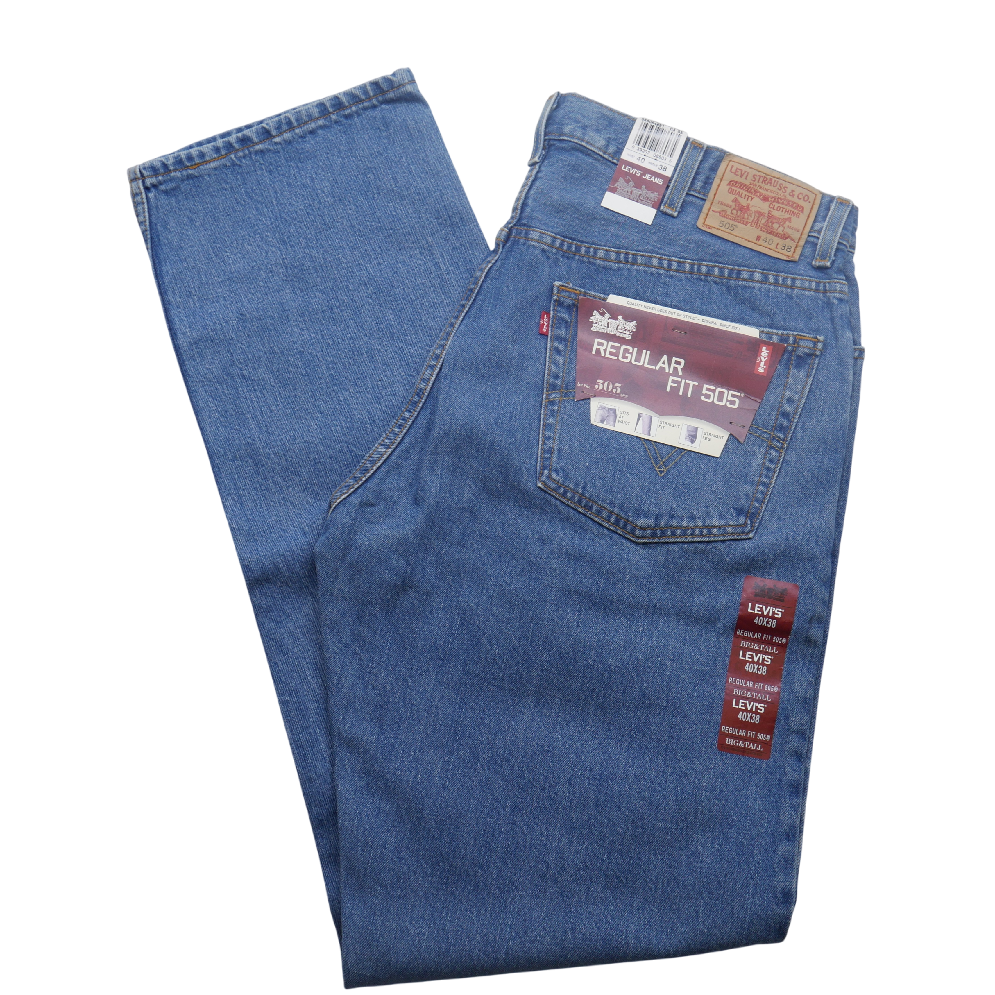 Vintage Levi's 505 Jeans Mens 40x38 Regular Fit Y2K 2000s Big